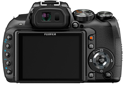 Fujifilm FinePix HS10 photography camera from behind